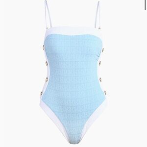 NWT L’agence Colorblock Chic Tory Bandeau One-Piece Swimsuit